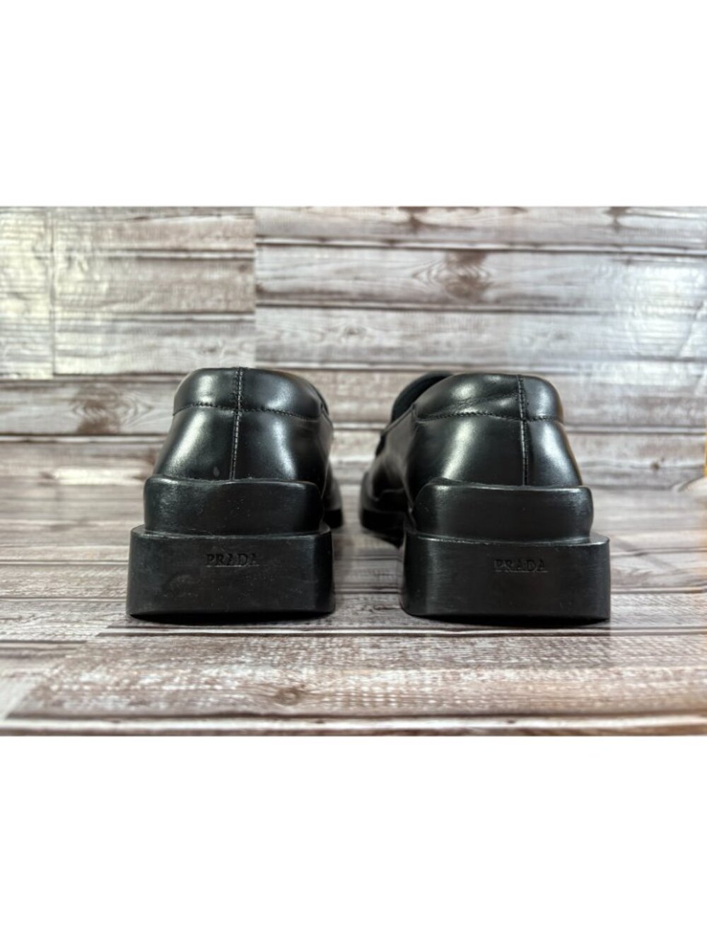 PRADA Platform Leather Loafer Prada Size 7 US color black mspr $1290 - Picture 4 of 9